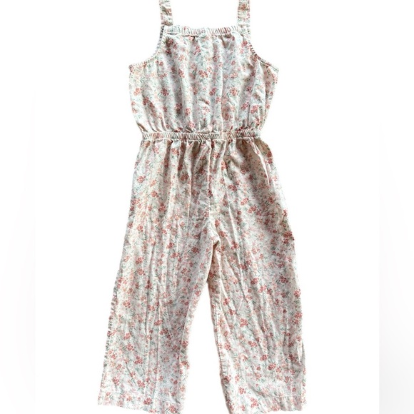OshKosh B’gosh Girls Pink Floral One Piece Jumpsuit Romper Size 8 - Picture 4 of 6